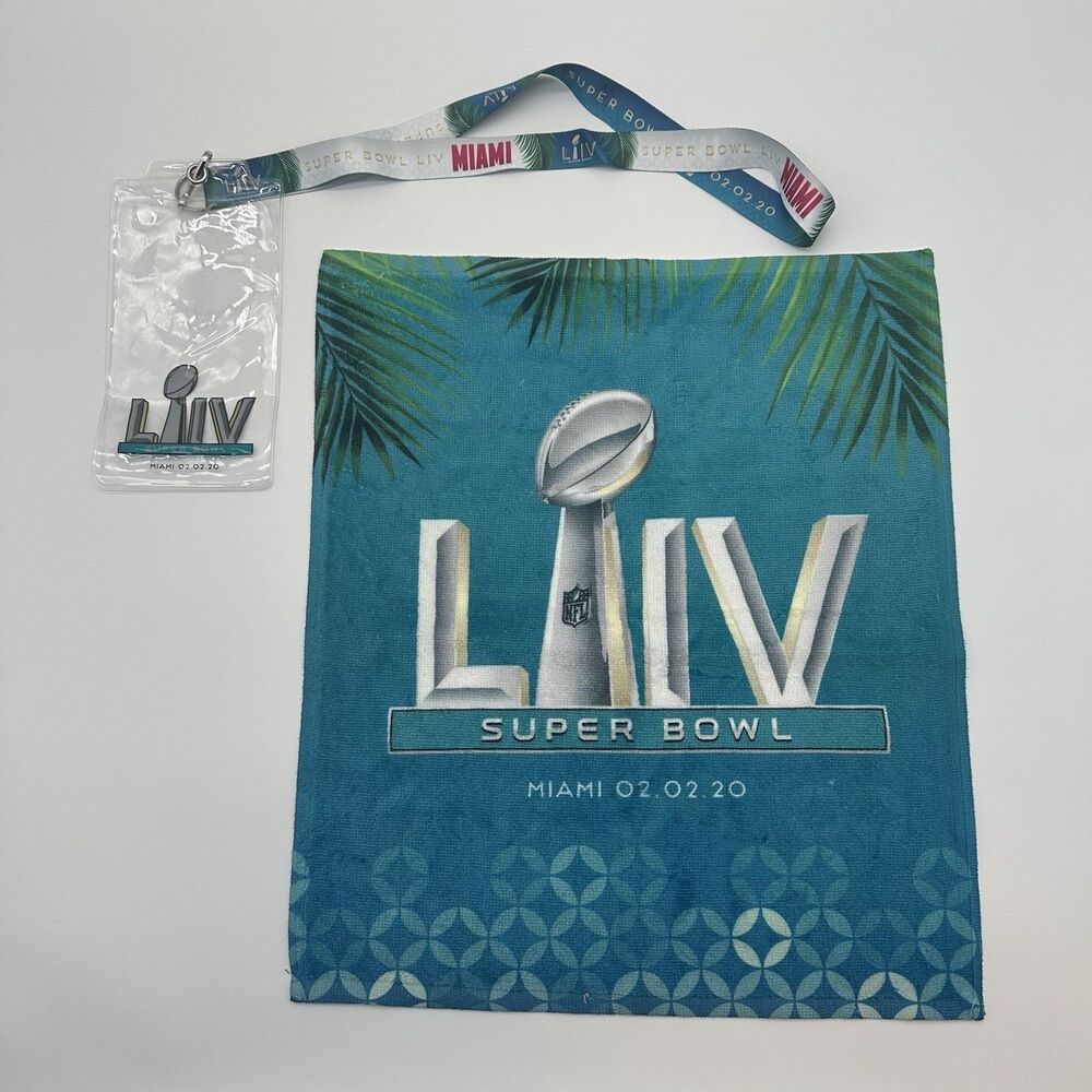 Super‎ Bowl LIV Lanyard And Towel Official NFL Chiefs Vs 49ers Stadium Giveaway